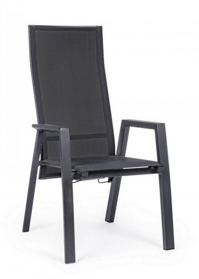 Silla de exterior reclinable STEVEN Antracita, de Bizzotto