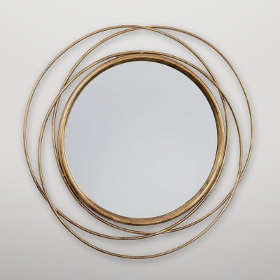 Espejo pared circular dorado Gajisa