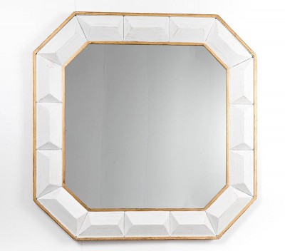 Espejo de pared blanco 80x80cms Gajisa