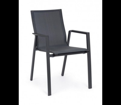 Silla de exterior KRION Antracita, de Bizzotto