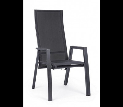 Silla de exterior reclinable STEVEN Antracita, de Bizzotto