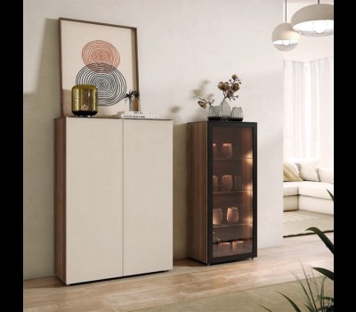 Aparador Soma Fumé/Marfil/Negro Poro